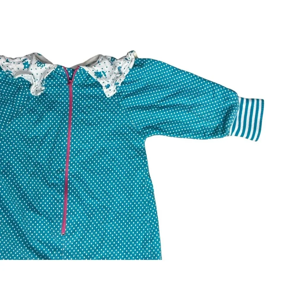 Vtg Gymboree Rainbow Tag Infant One Piece Polka Dot Floral Collar Striped Cuffs